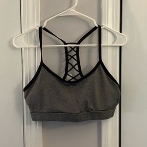 Target Medium Gray and Black Sports Bra